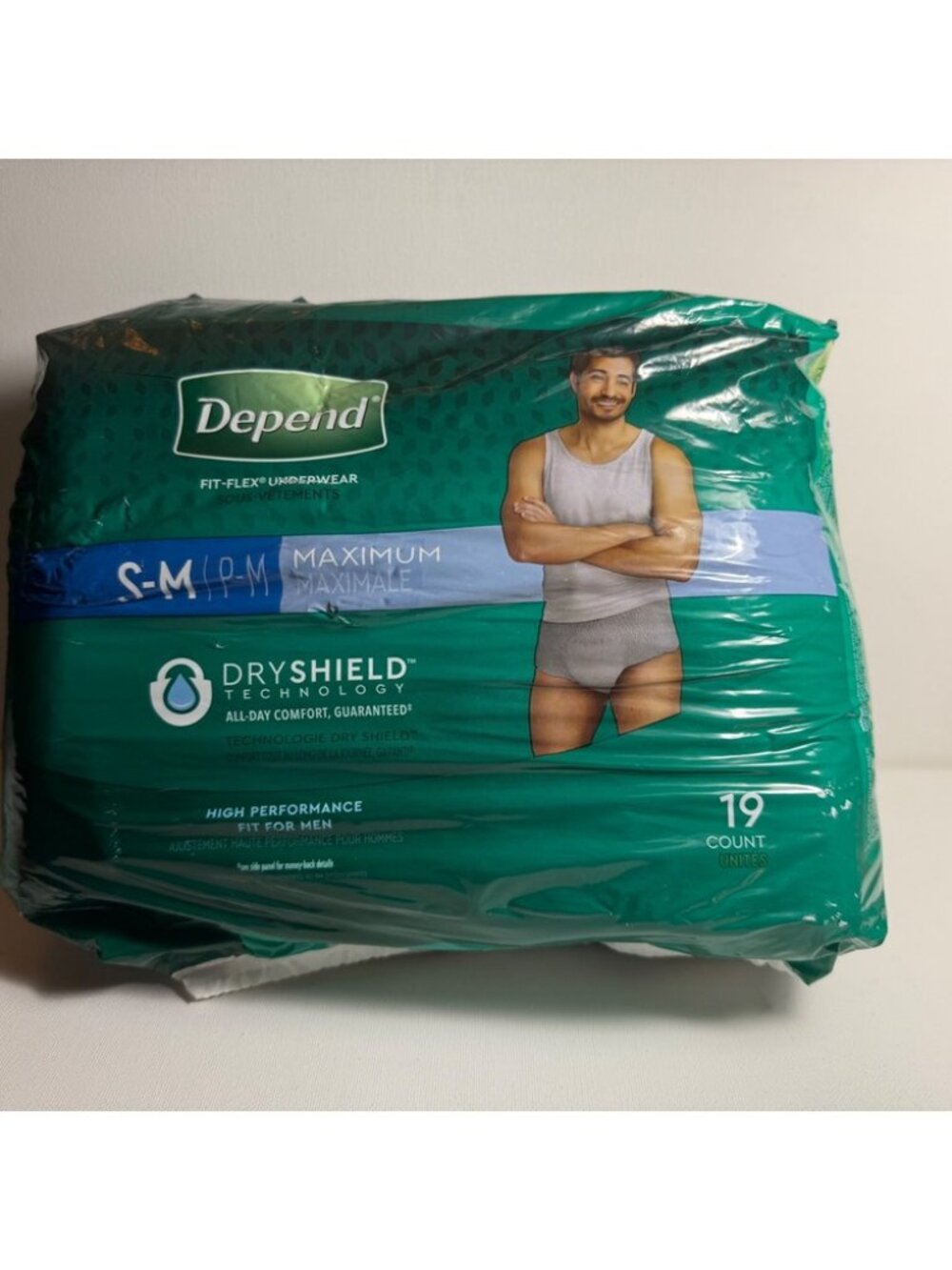 Depend Fit-Flex Men's Incontinence Underwear S/M Maximum Absorbency 19 Ct NEW